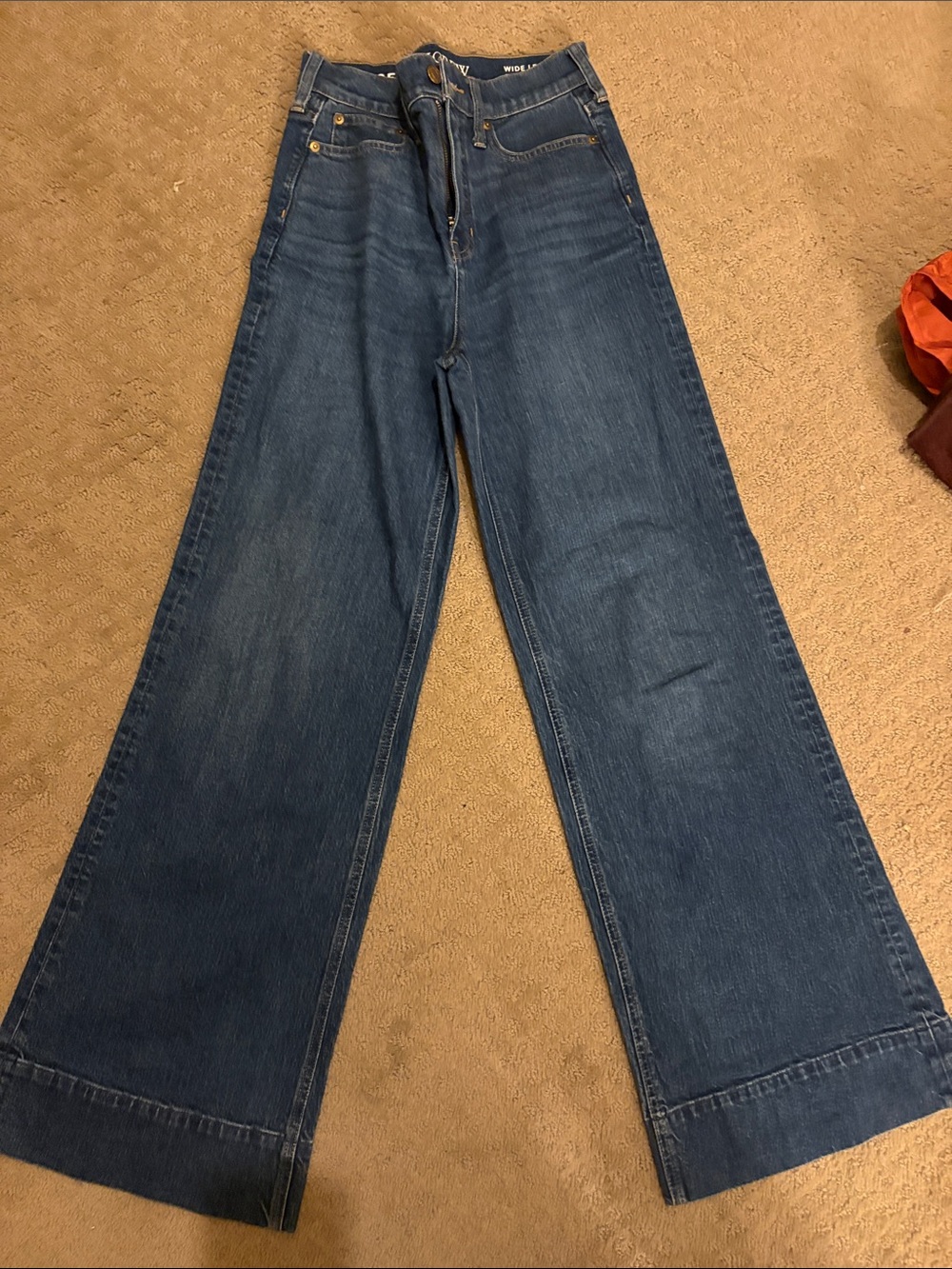 J. Crew Wide-Leg Jeans in Dark Blue Denim